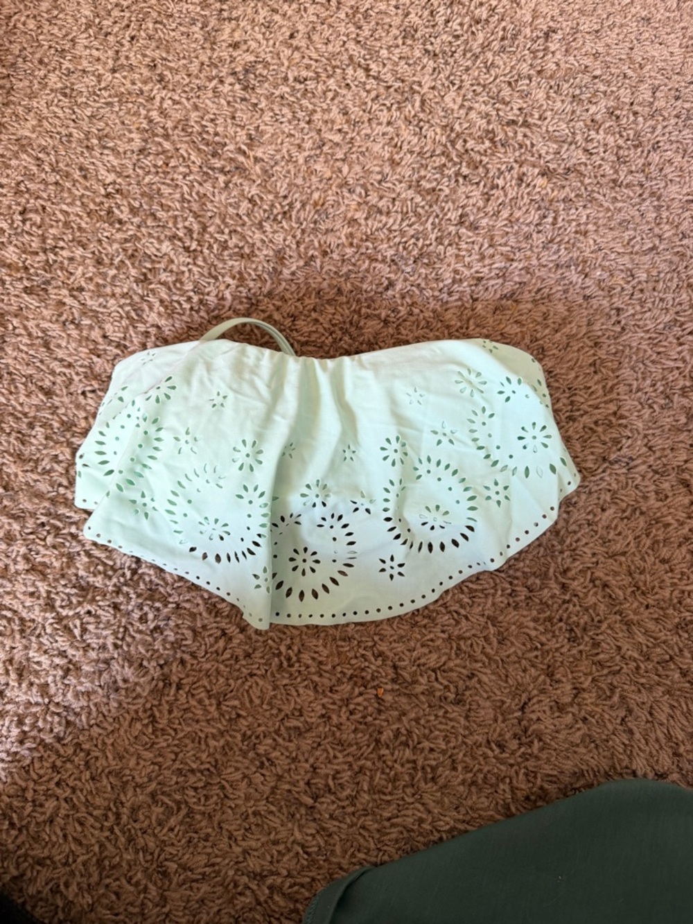 Xhilaration Mint Green Eyelet Bandeau Swim Top